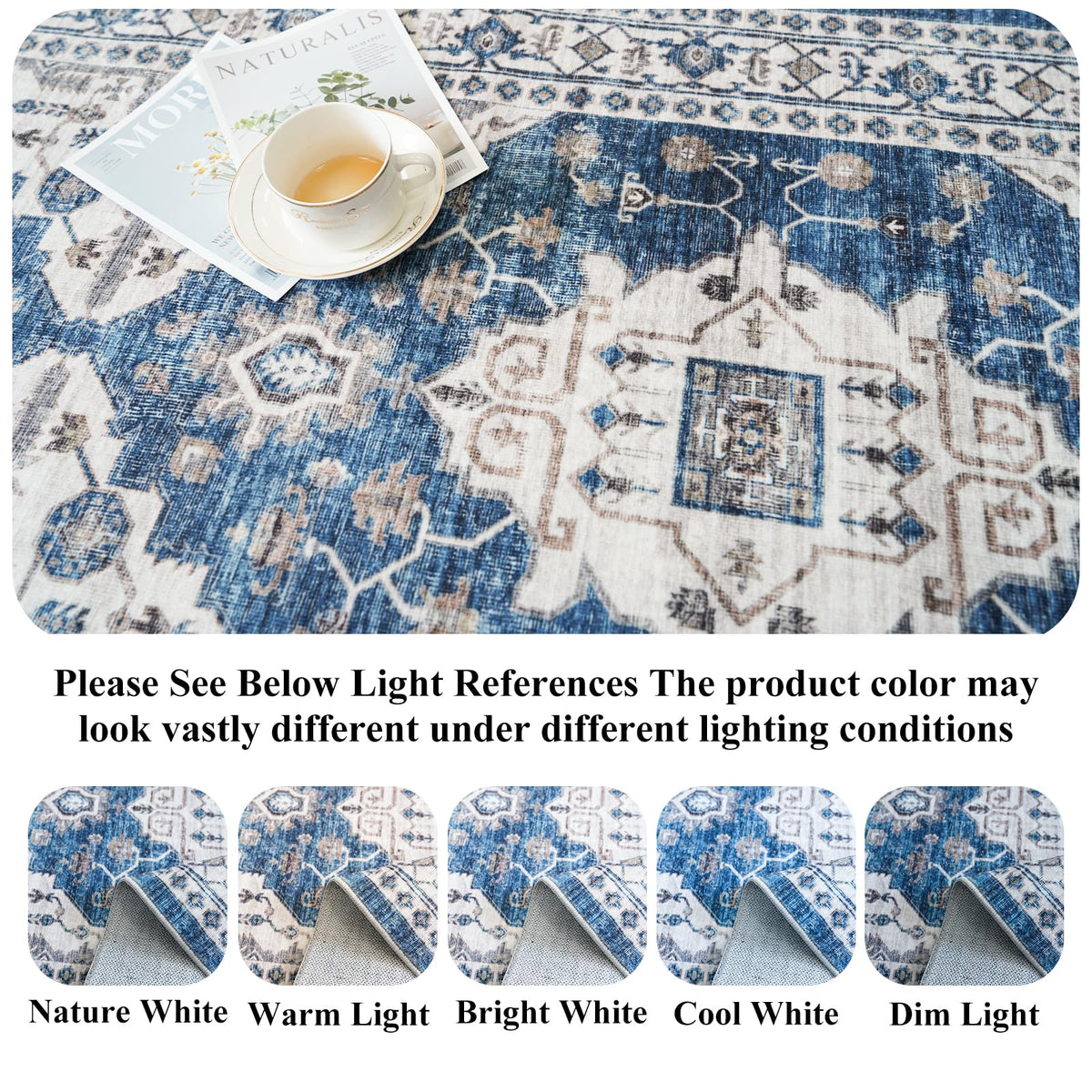 HY HAO YUN LAI blue rug texture feels soft underfoot for daily living.
