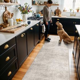 HY HAO YUN LAI 2x10 kitchen runner, soft beige, great for entryways and high-traffic areas.