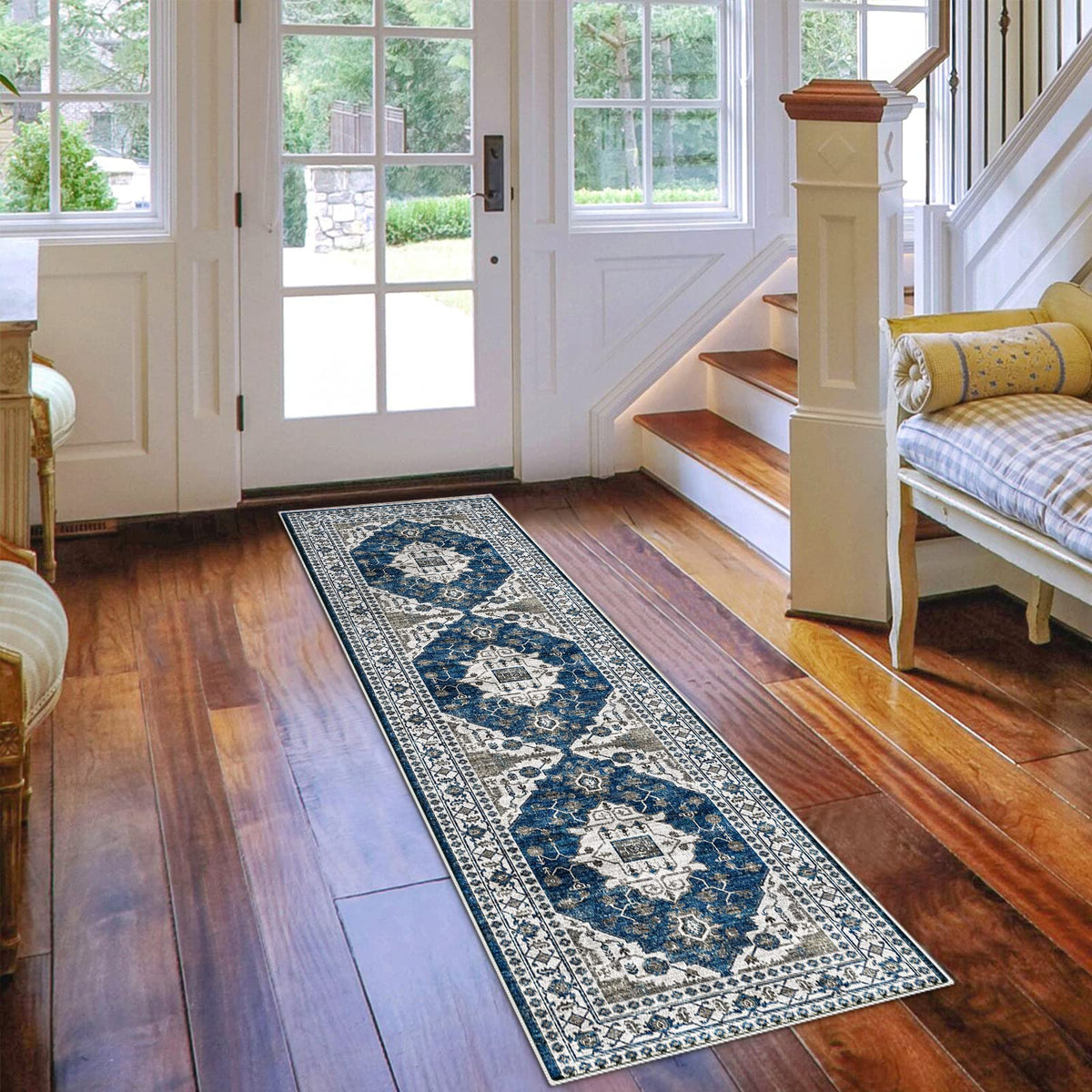HY Hao Yun Lai crease-friendly rug recovers flat after shipping.