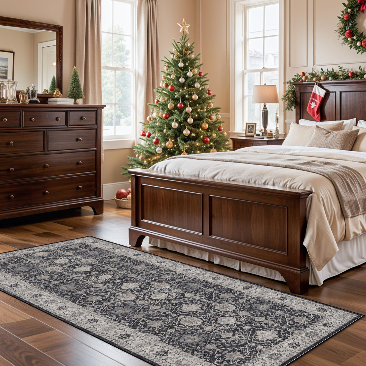 HY HAO YUN LAI farmhouse kitchen rug adds soft texture for busy mornings.