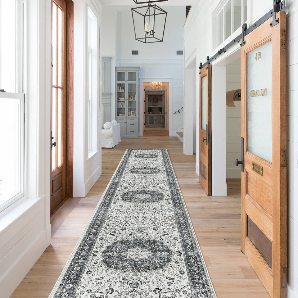 HY HAO YUN LAI hallway runner 2x10 grey offers durable non-slip comfort.