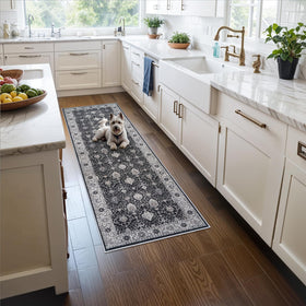 HY HAO YUN LAI hallway runner 2x5 in black adds soft, stylish color to entryways