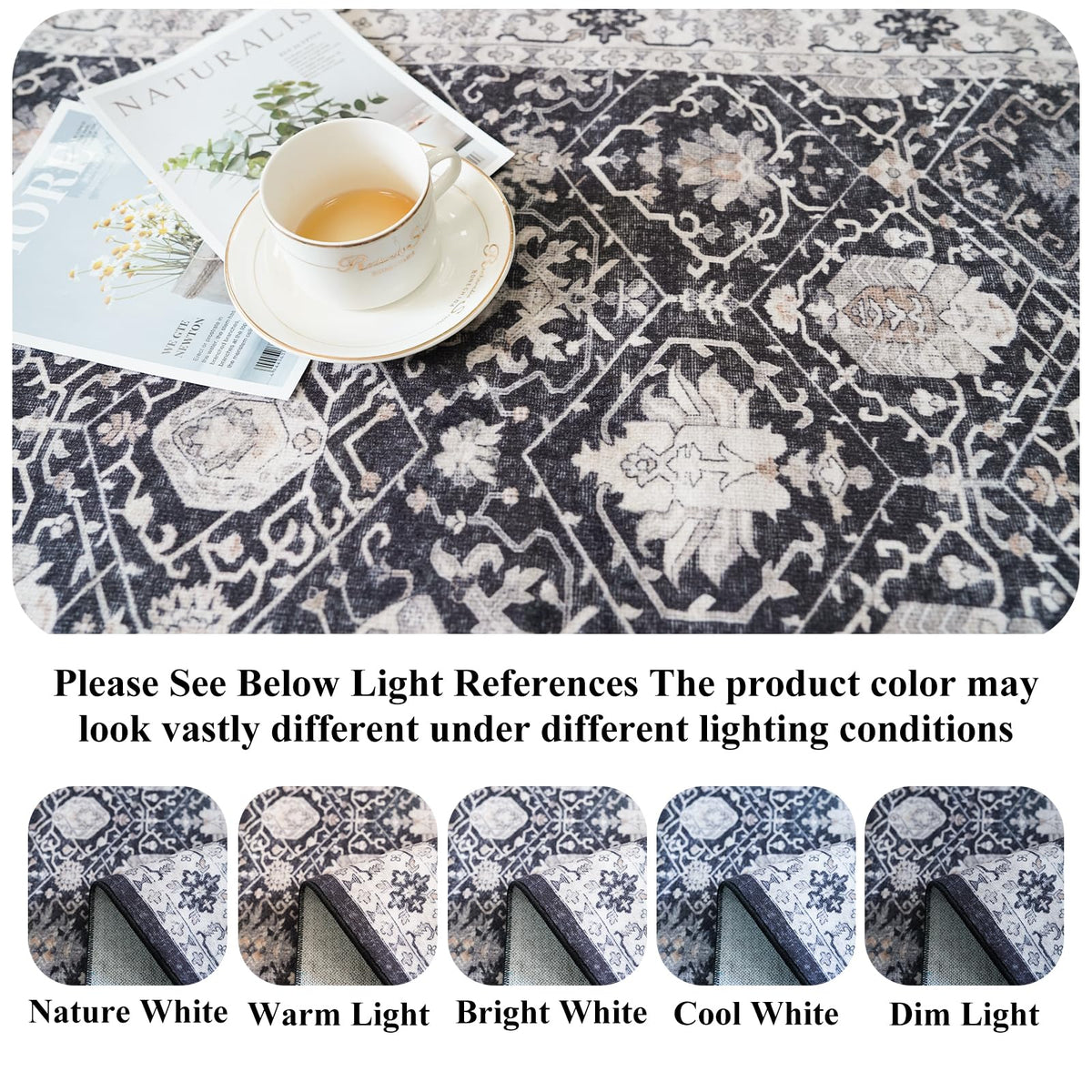 HY HAO YUN LAI 2x8 rug pattern detail highlights oriental motifs