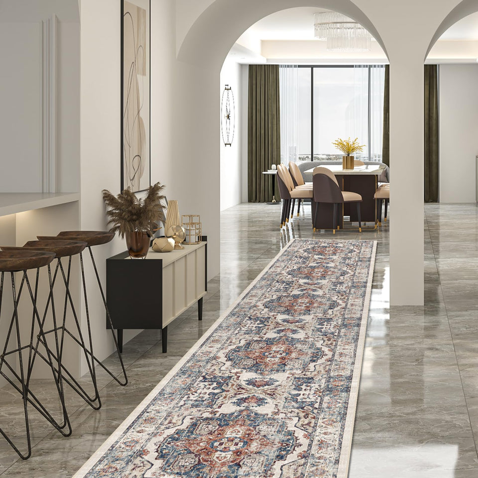 HY HAO YUN LAI hallway runner brick color enhances entryways with durable, high-traffic appeal.