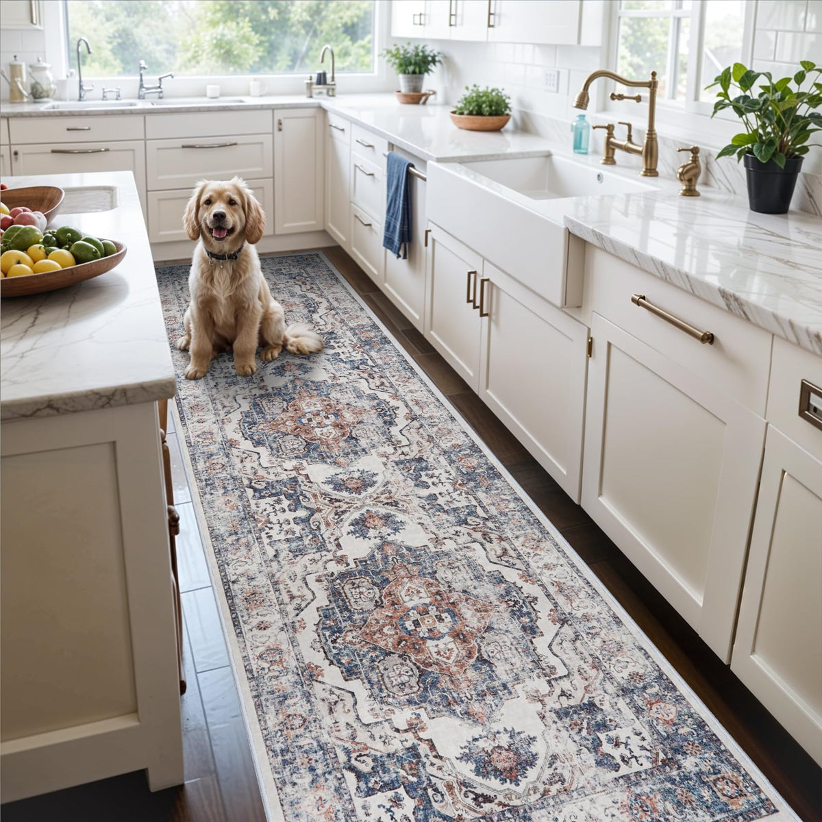 HY Hao Yun Lai hallway runner brick pattern, stylish durability for busy entryways.