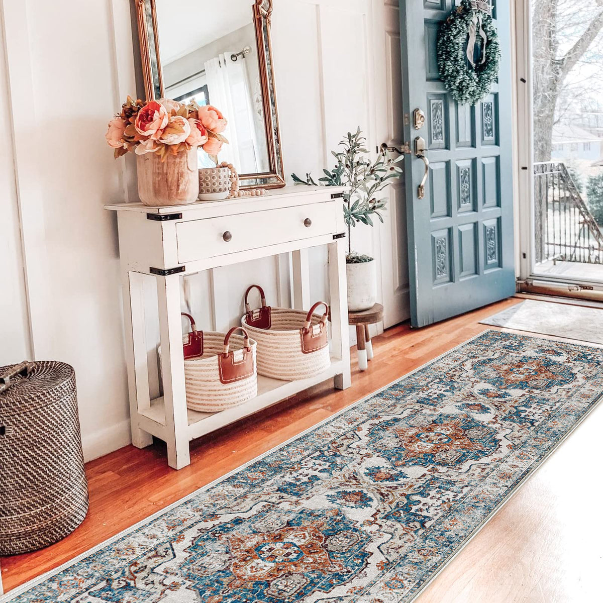 HY HAO YUN LAI Hallway Runner Rug non-slip backing for safer high-traffic paths
