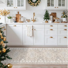 HY Hao Yun Lai vintage beige rug enhances indoor spaces with timeless charm