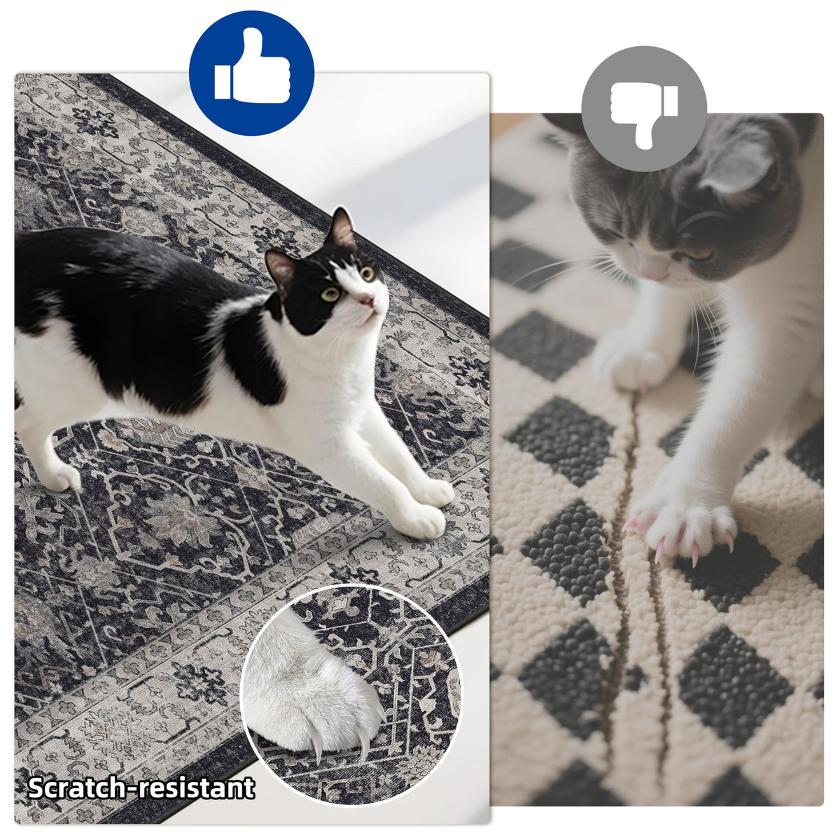 HY HAO YUN LAI 2x5 entryway runner blends with decor and handles pets