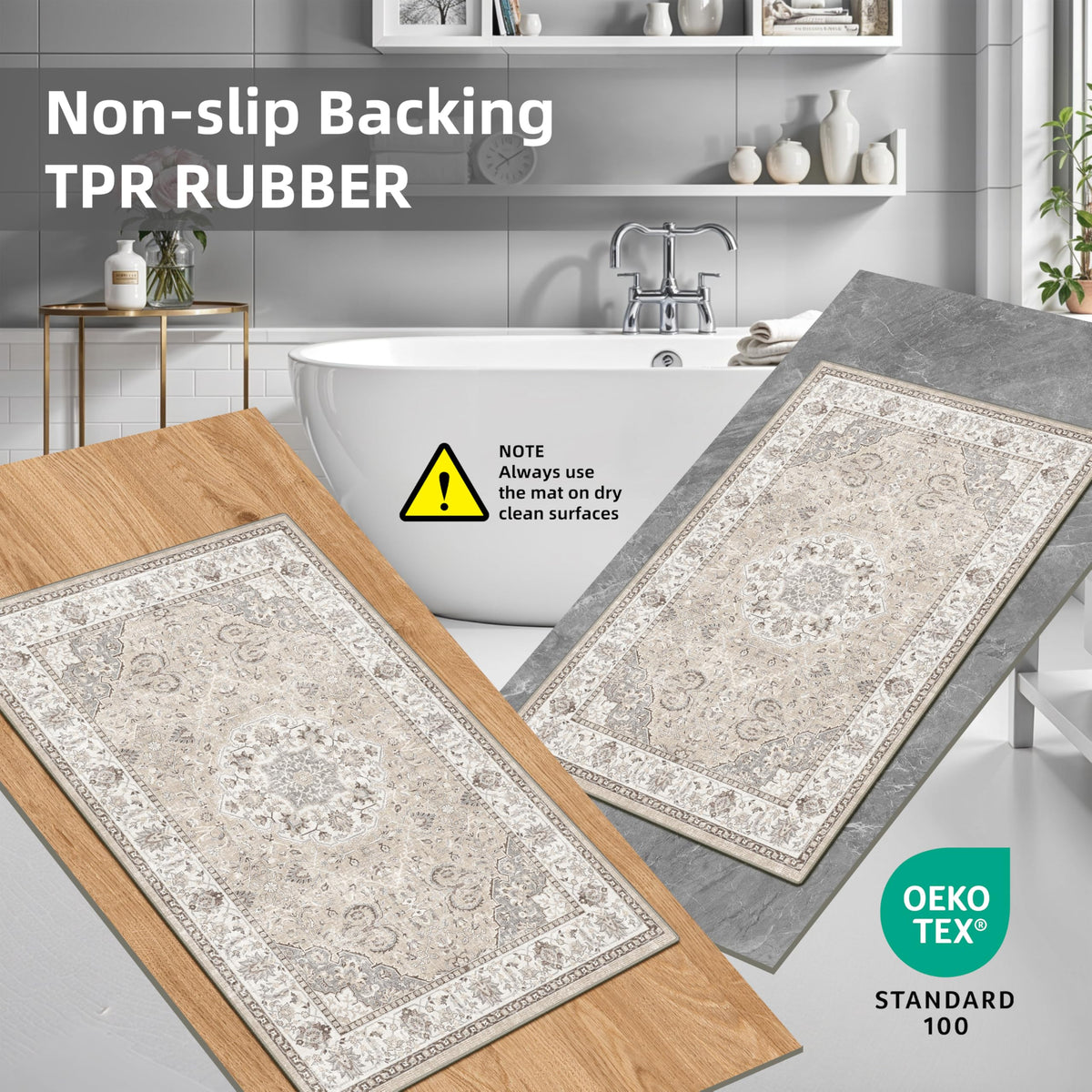 HY HAO YUN LAI kitchen runner 2x4 beige cooking area demonstrates durability