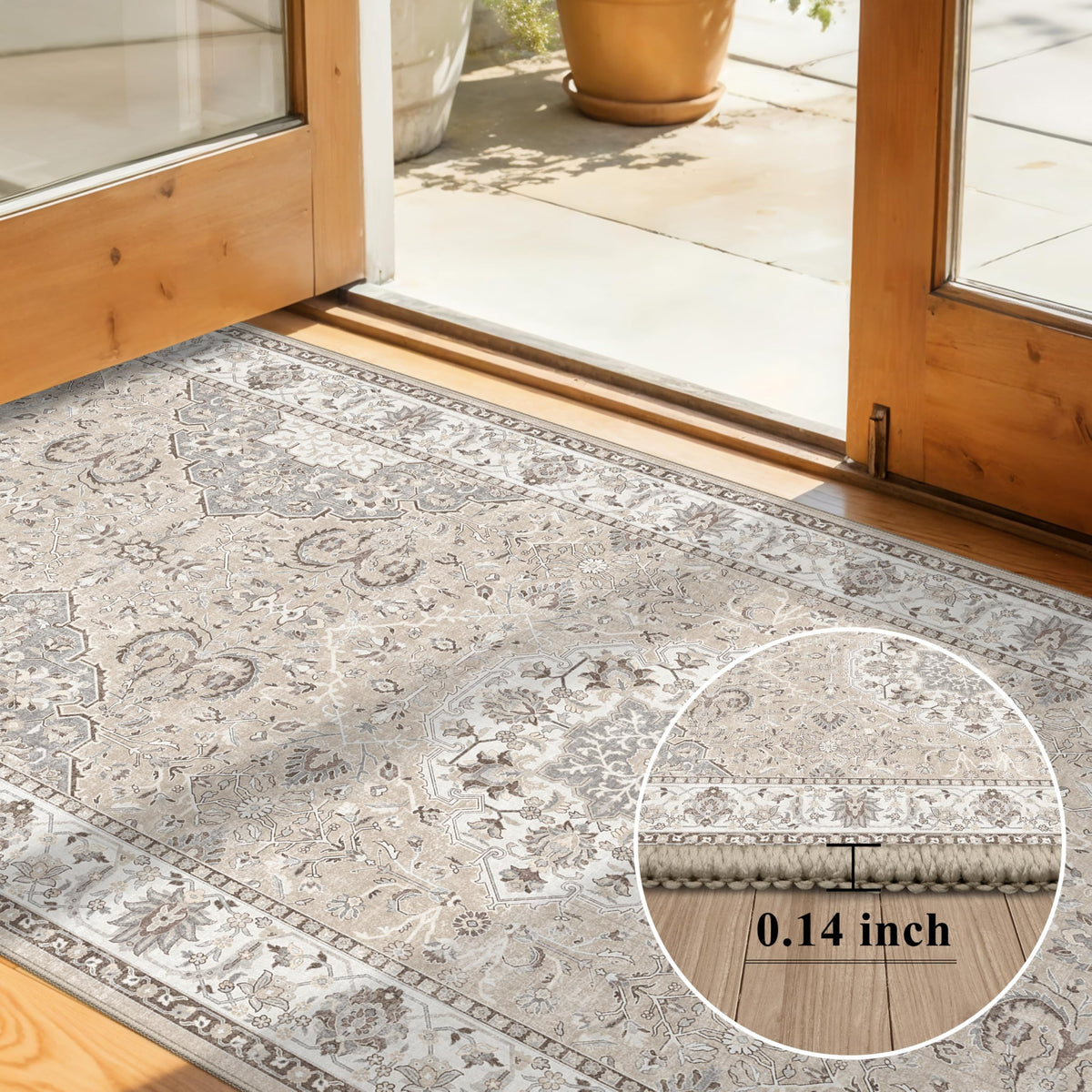 HY HAO YUN LAI non-slip backing rug, prevents movement on smooth floors.