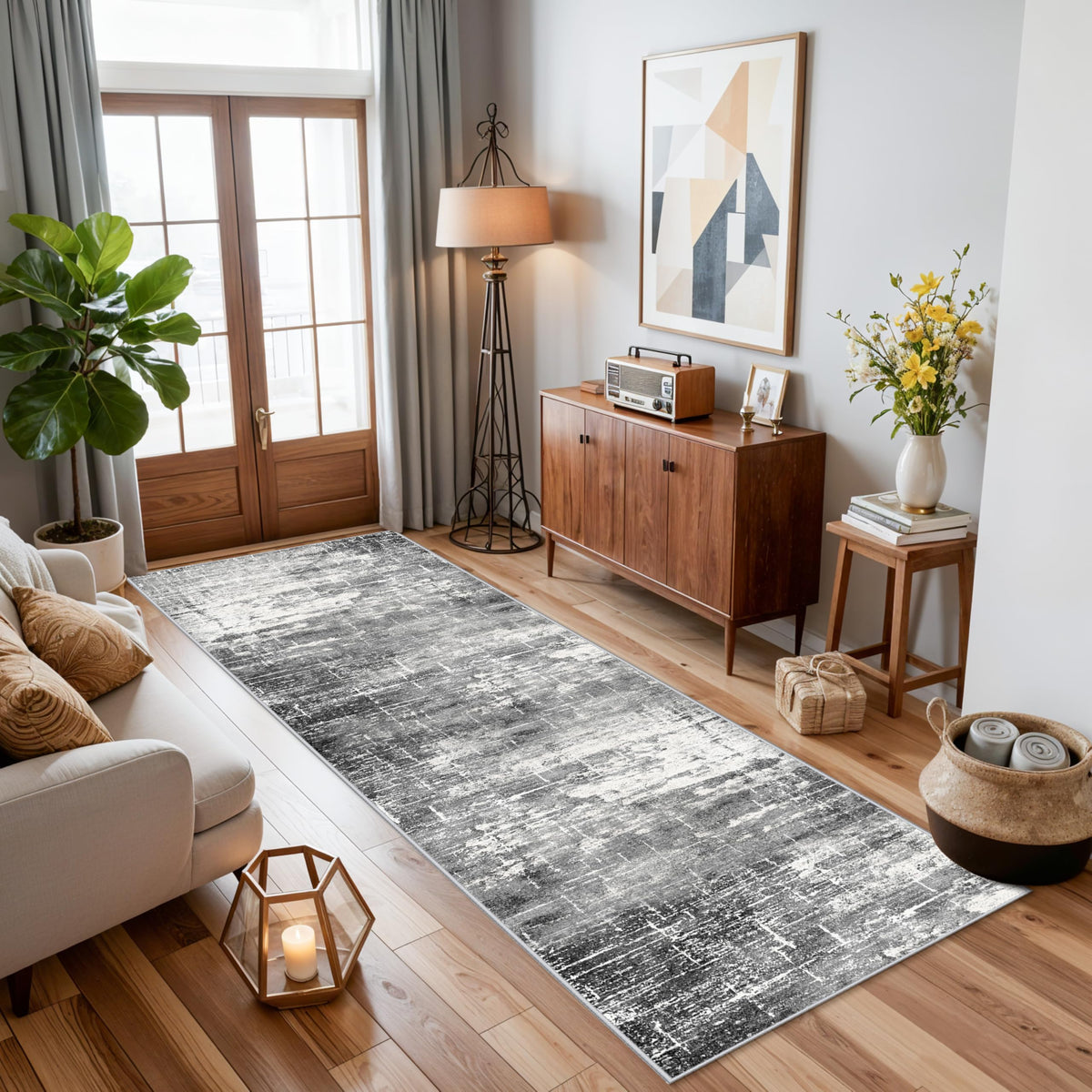 HY HAO YUN LAI non-slip indoor rug with compact low-pile profile for doors.