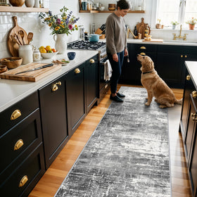 HY HAO YUN LAI stain-resistant kitchen rug in neutral tones, easy to wipe clean.