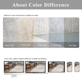 HY HAO YUN LAI versatile beige rug adds chic color and cozy texture to entry or dining rooms.