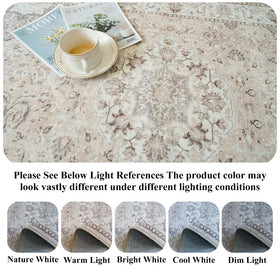 HY Hao Yun Lai vintage beige rug complements furniture with warm, classic appeal