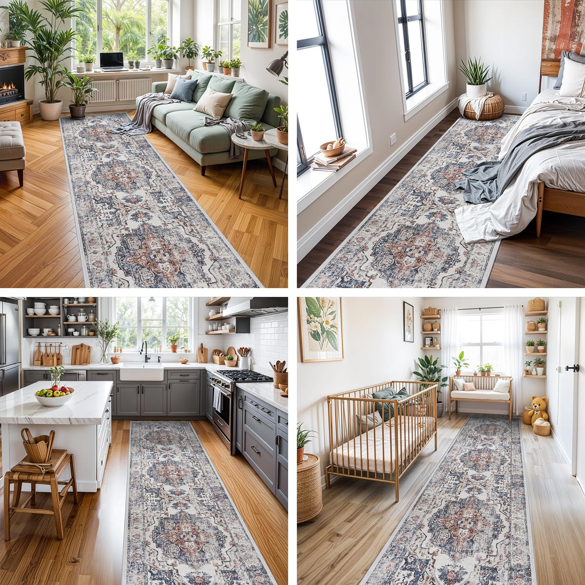 HY Hao Yun Lai vintage style rug adds warm color to decor.