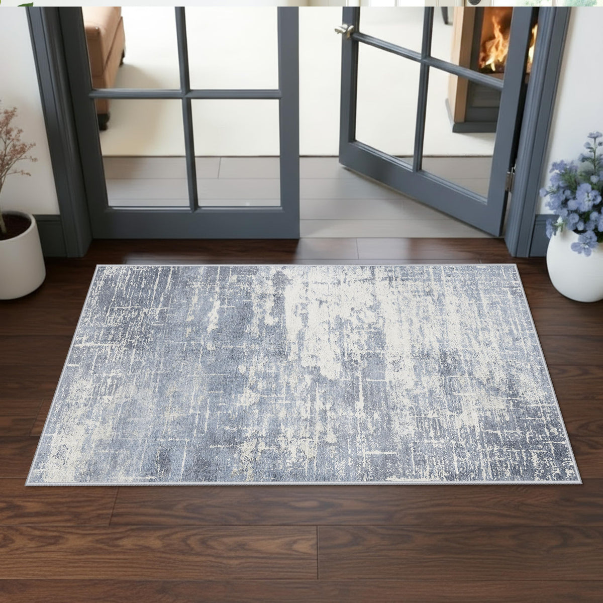 HY HAO YUN LAI washable 2x4 kitchen rug with abstract design and stain resistance.