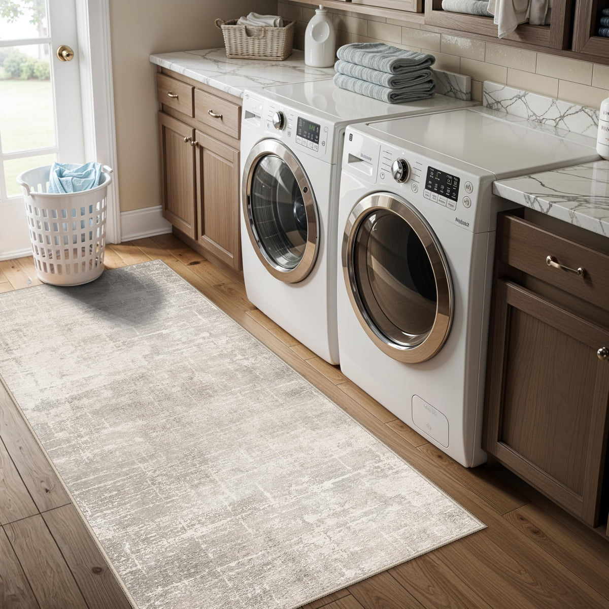 HY HAO YUN LAI machine-washable rug simplifies spills in busy homes