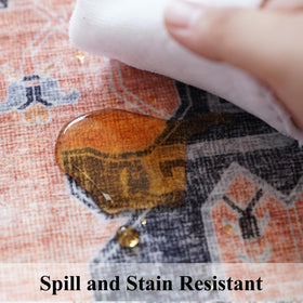 HY HAO YUN LAI orange 2x6 runner machine-washable for quick stain cleanup.