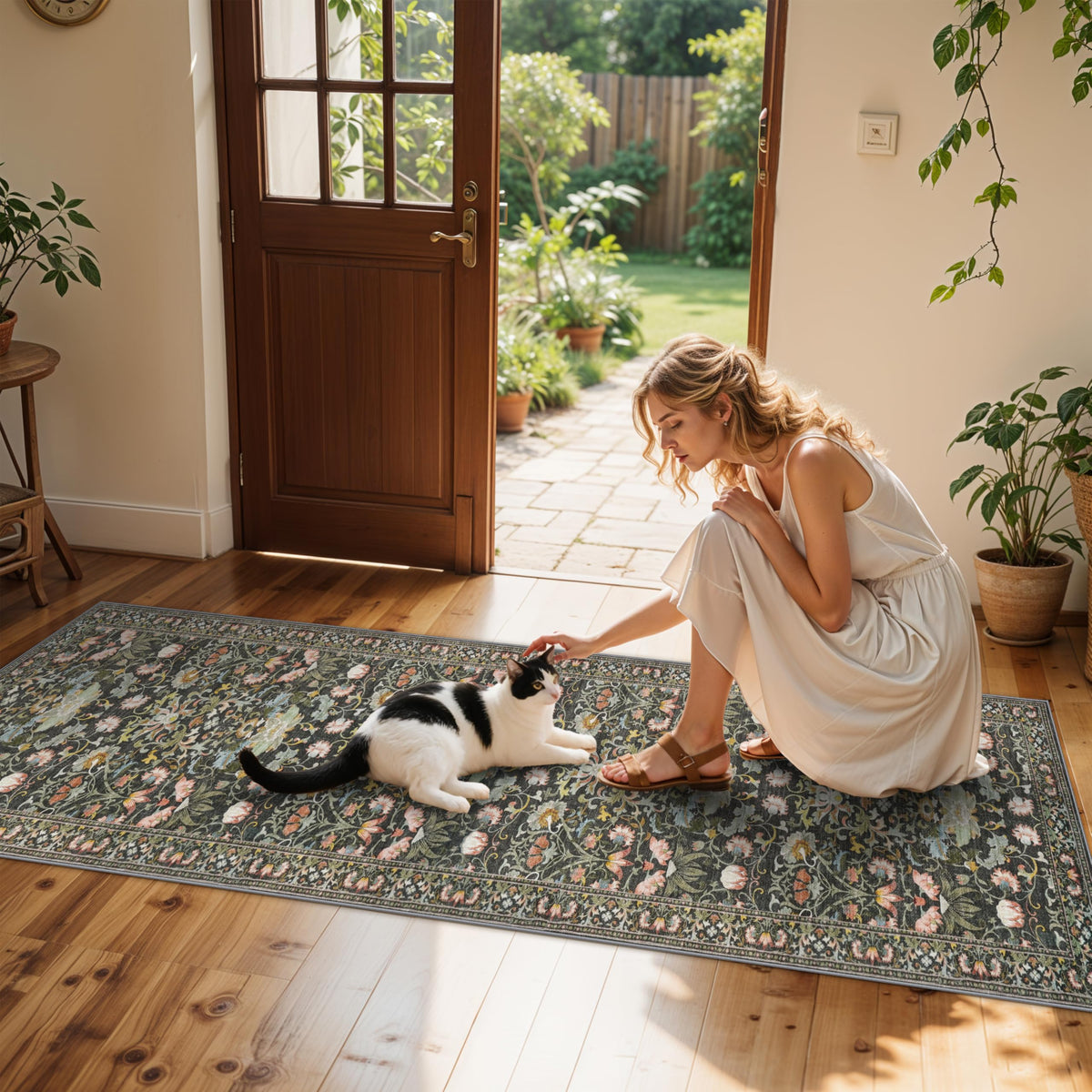 HY HAO YUN LAI kitchen and entryway rug suited for high-traffic areas.
