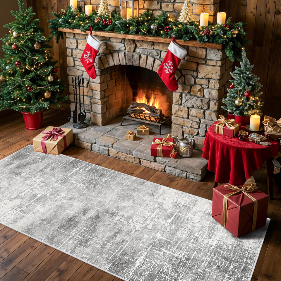 HY HAO YUN LAI washable abstract 2x6 kitchen rug with non-slip backing for safe kitchens.