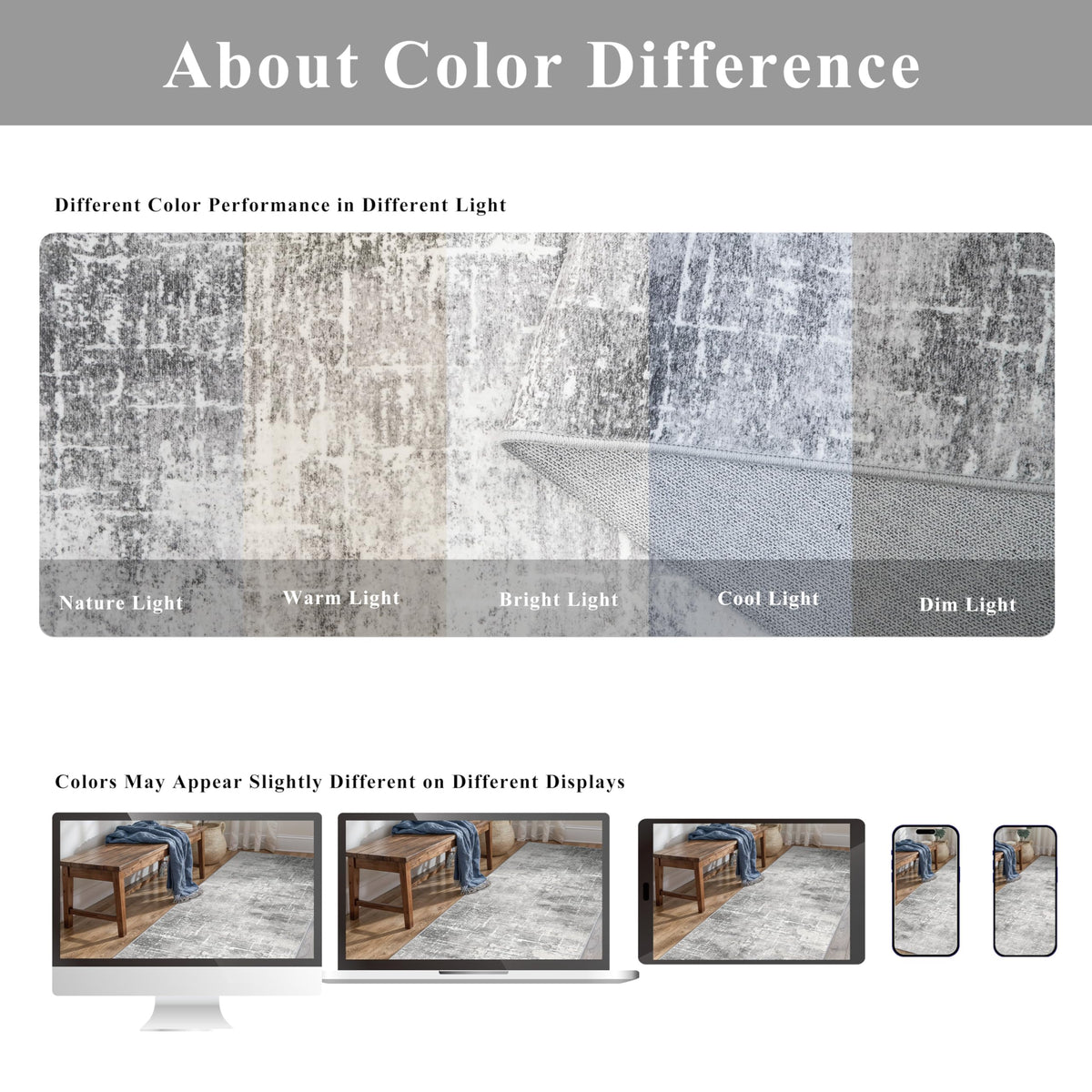 HY HAOYUNLAI Abstract 2x8 Runner easy to reposition in busy spaces.