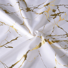 HYAWGE gold foil print detail highlights elegant shimmer on the curtain surface.