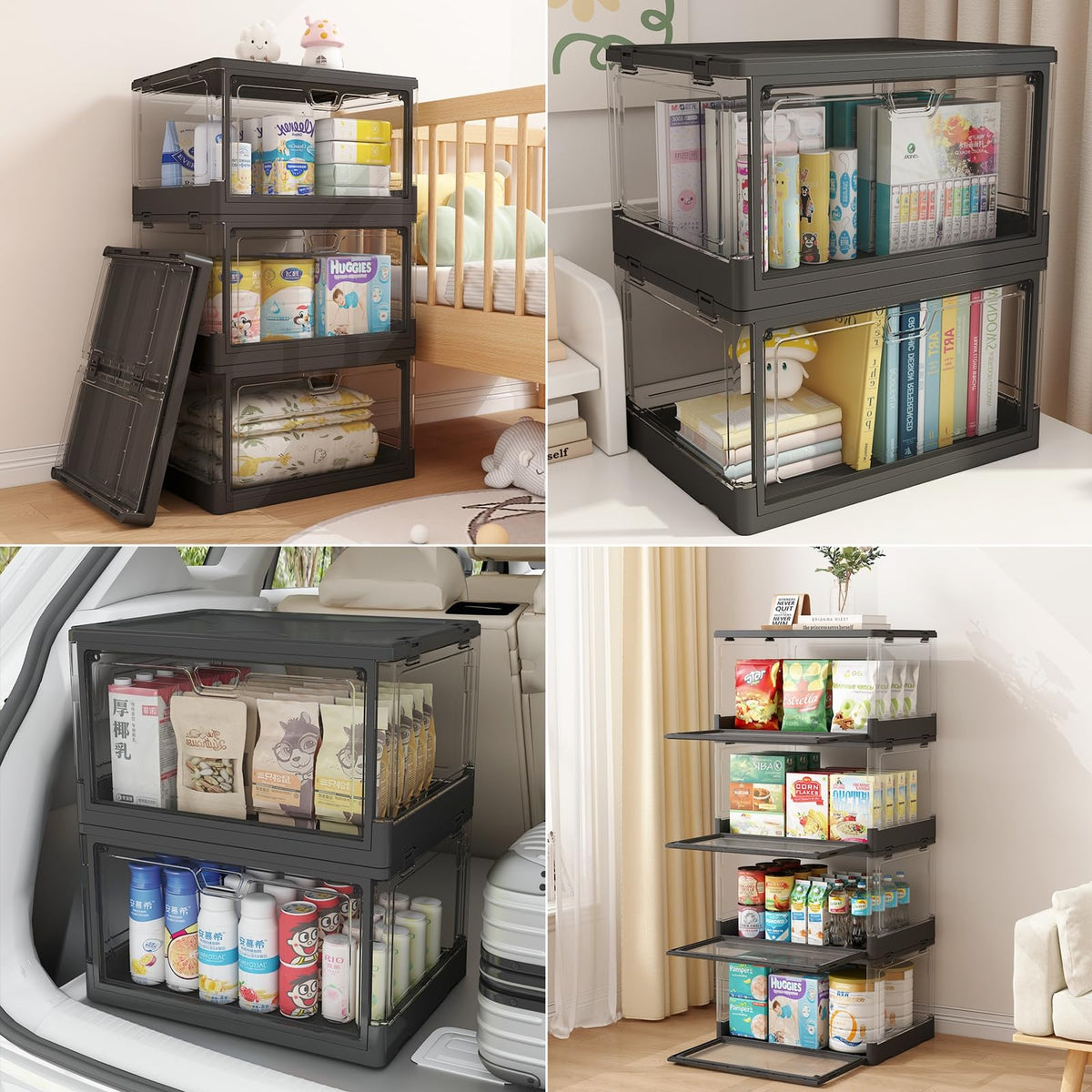 HYBRIDEAS large-capacity storage bin (15L x 11W x 8.66H) ideal for clothes and crafts.