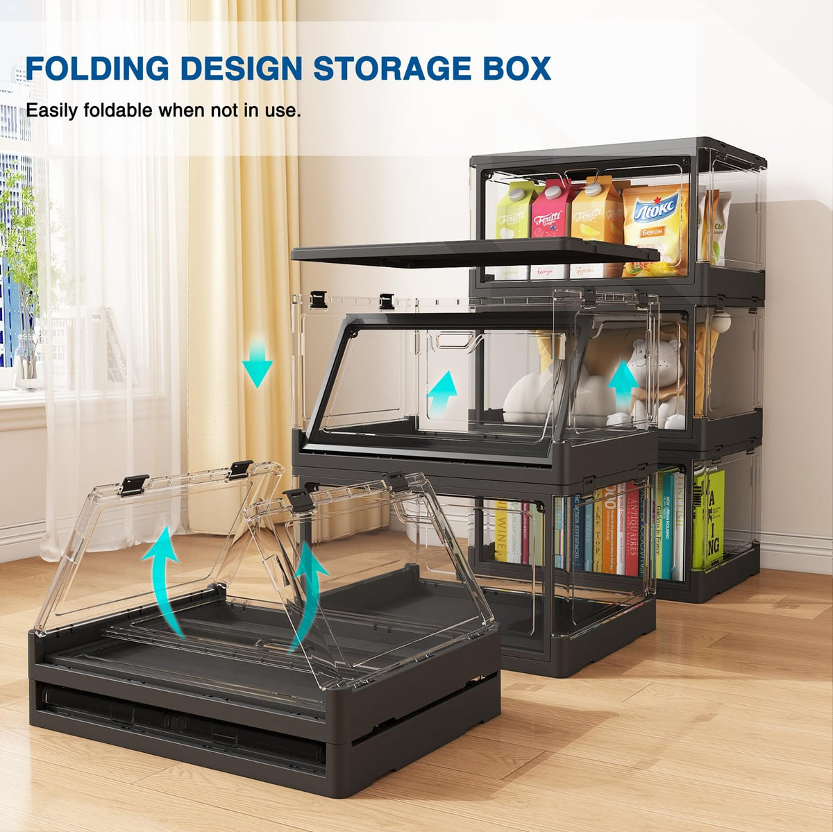 HYBRIDEAS durable, stackable design keeps bins stable during use.