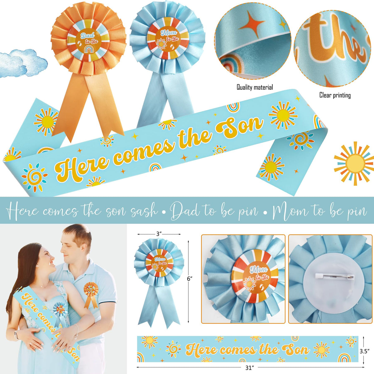 HYCSANBAO Mom to Be pin highlights the mom to be moment in photos