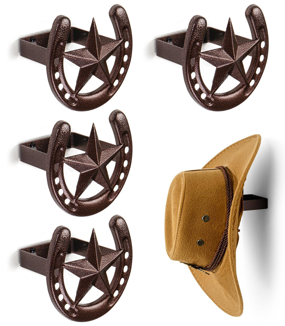 HYDERMUS cowboy hat hanger wall mount 4-pack keeps hats neat and maintains their shape.