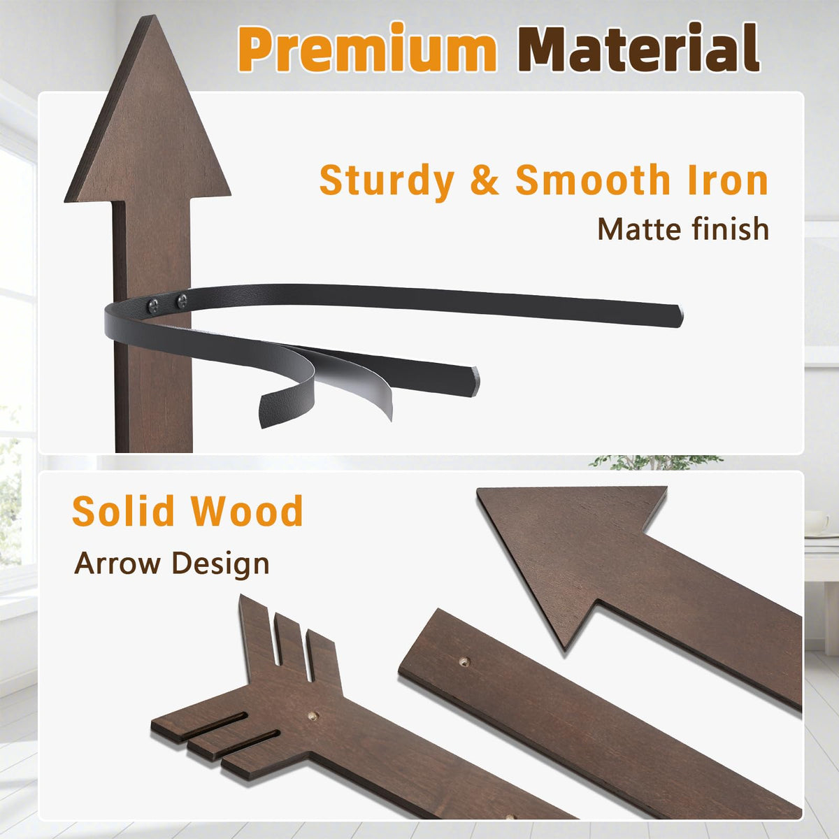 HYDERMUS wooden-base hat rack with walnut finish complements western decor