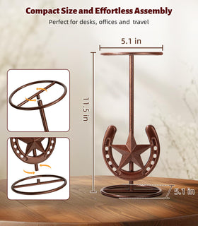 Hydermus Western horseshoe decor hat stand adds rustic character and organization