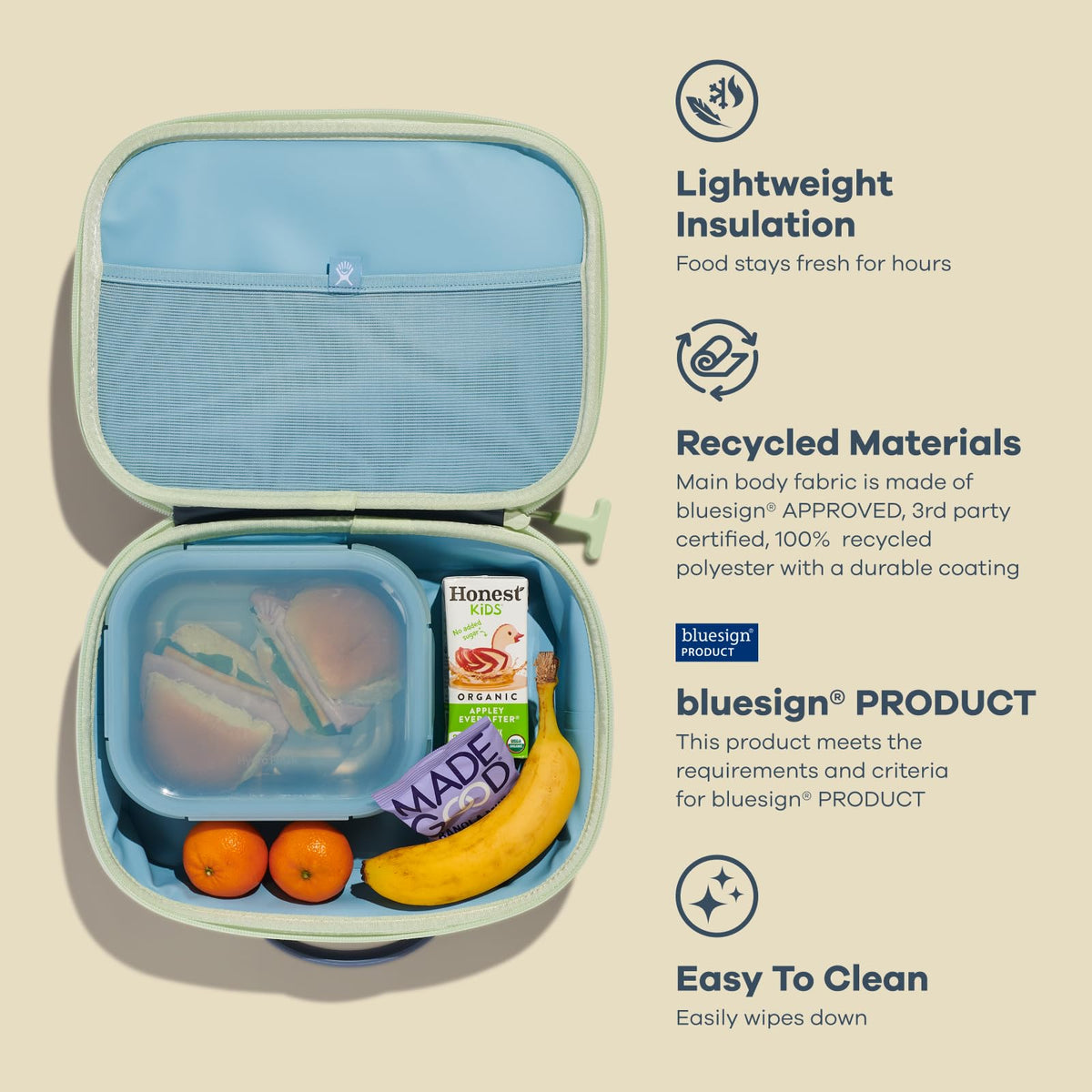 Hydro Flask lunch box insulation helps keep PB&J fresh with an ice pack.