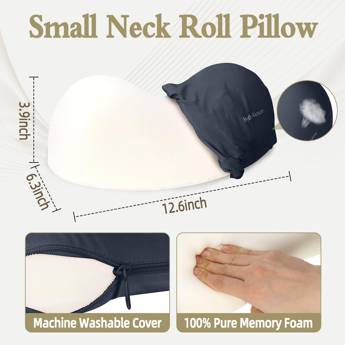 HydroAurum memory foam core pillow adapts to your shape for comfort.