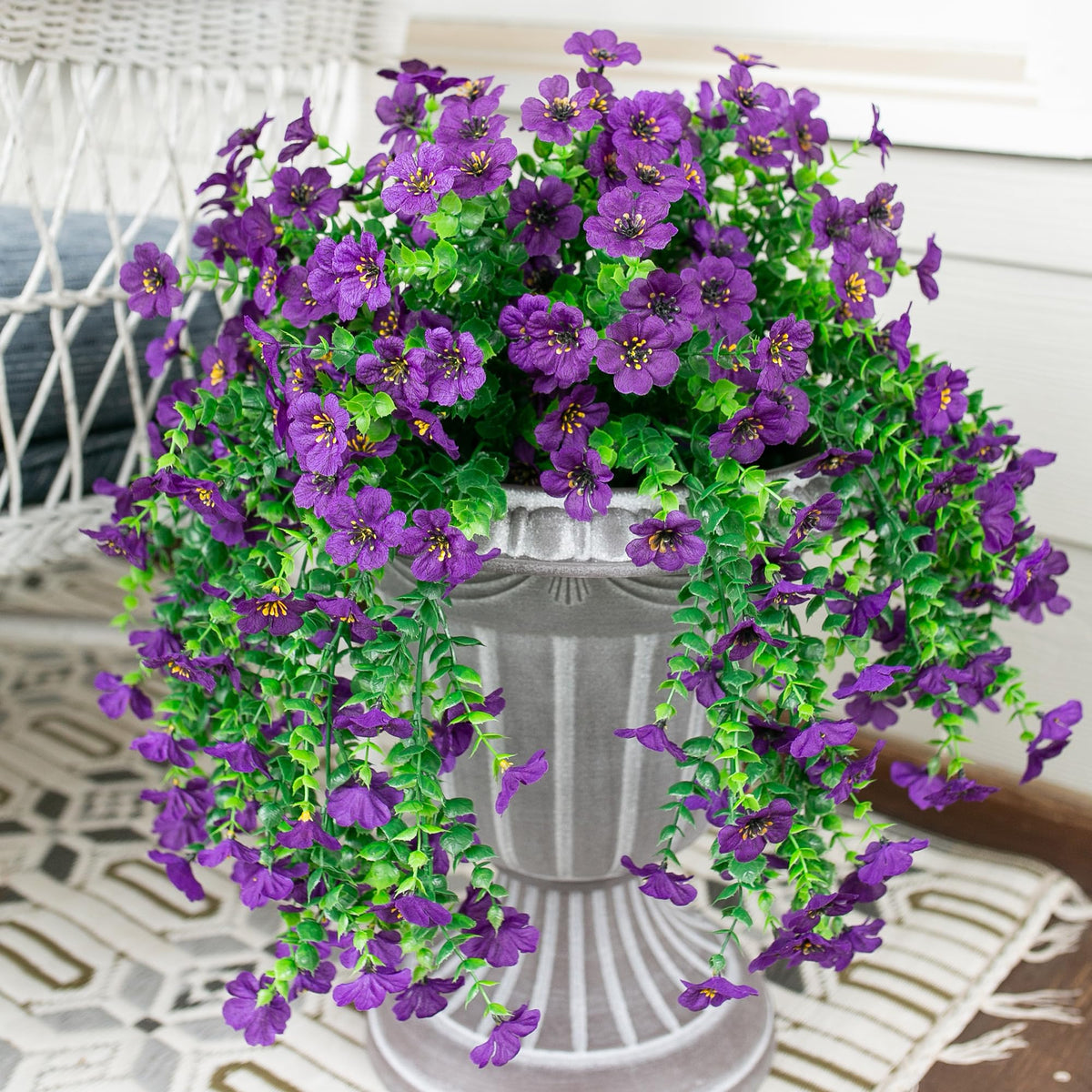 HyeFlora two-pack artificial flowers with eucalyptus; maintenance-free year-round ambiance.