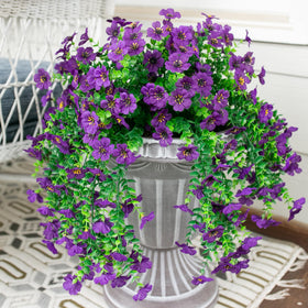HyeFlora two-pack artificial flowers with eucalyptus; maintenance-free year-round ambiance.