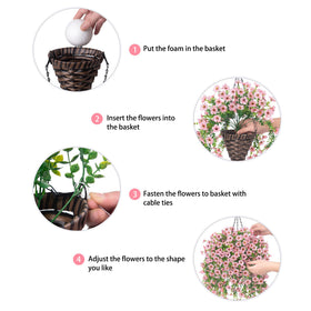 HyeFlora assembled basket shows size roughly 13 by 13 by 19.5 inches