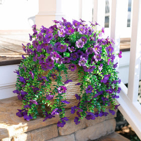 HyeFlora outdoor hanging blooms; realistic color and texture without watering.