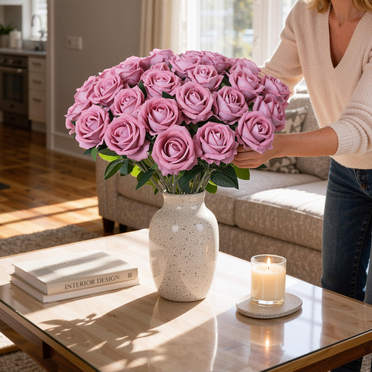 HyeFlora dusty roses UV-resistant color stays vibrant in sunlight.