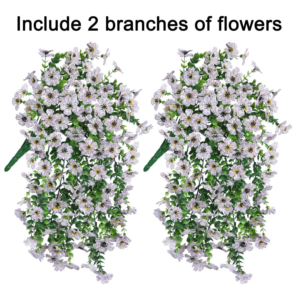HyeFlora white daisy arrangement with eucalyptus leaves, ideal for hanging garden decor.