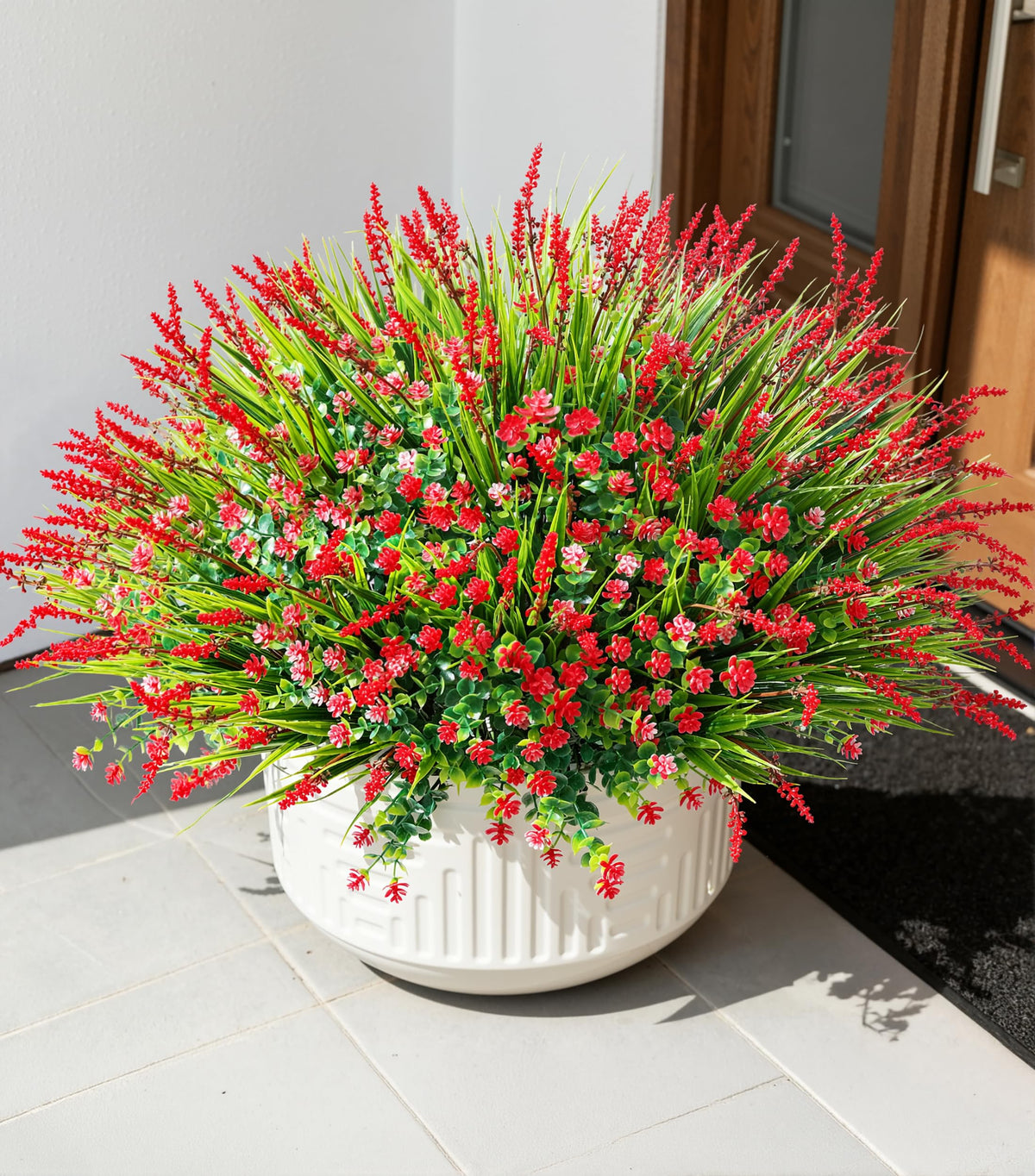 HyeFlora artificial red flowers outdoor UV resistant and long-lasting