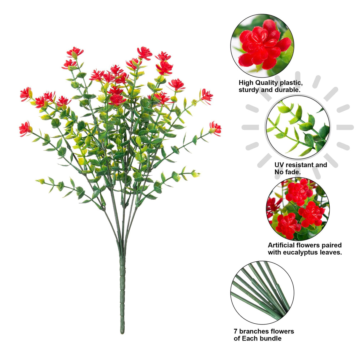 HyeFlora garden border faux plants for durable display