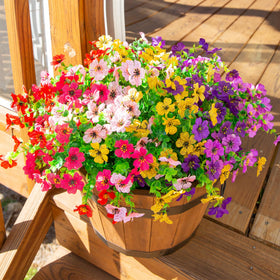 HyeFlora artificial multicolor daisies bundle adds vibrant greenery to any space.