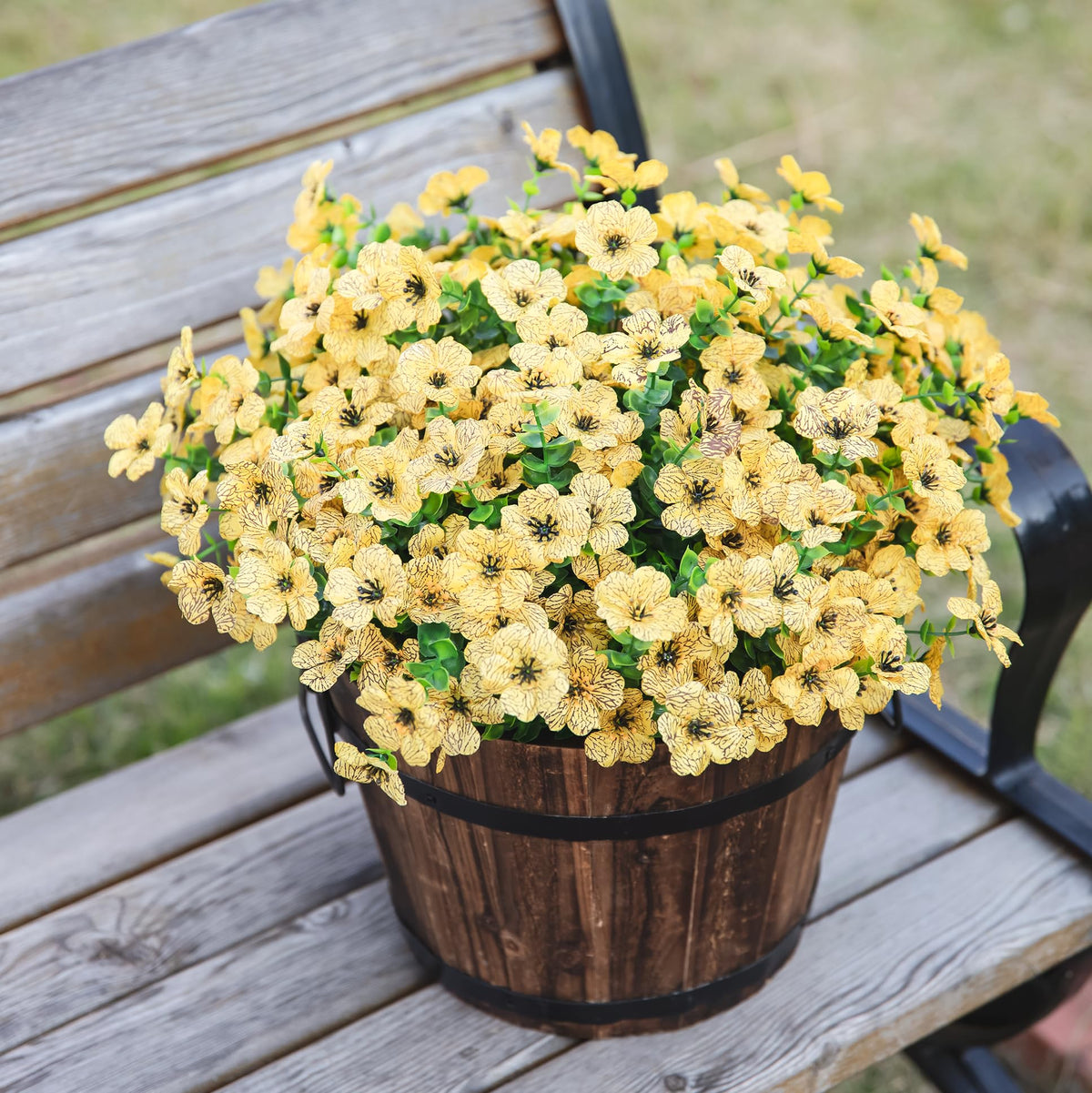 HyeFlora daisies and eucalyptus are easy to arrange in planters or garlands.