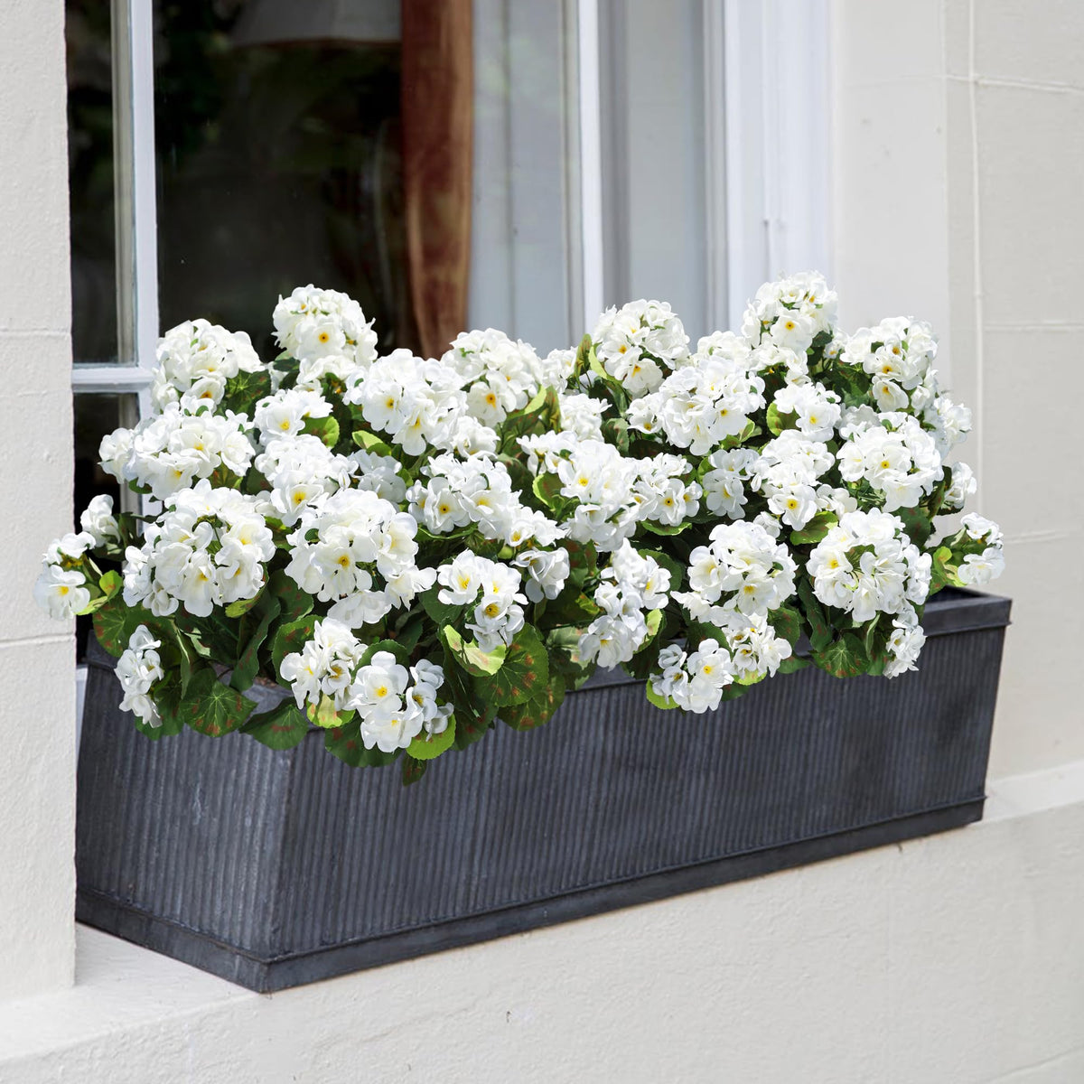 HyeFlora silk geraniums add patio charm year-round.