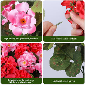 HyeFlora artificial geraniums stems with metal core