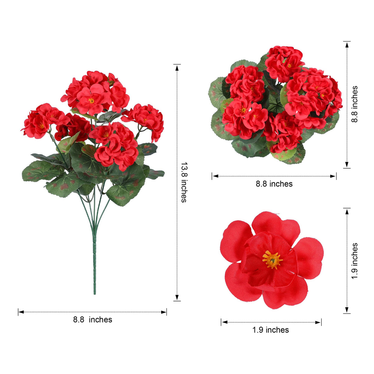 UV resistant and waterproof HyeFlora geraniums maintain color outdoors