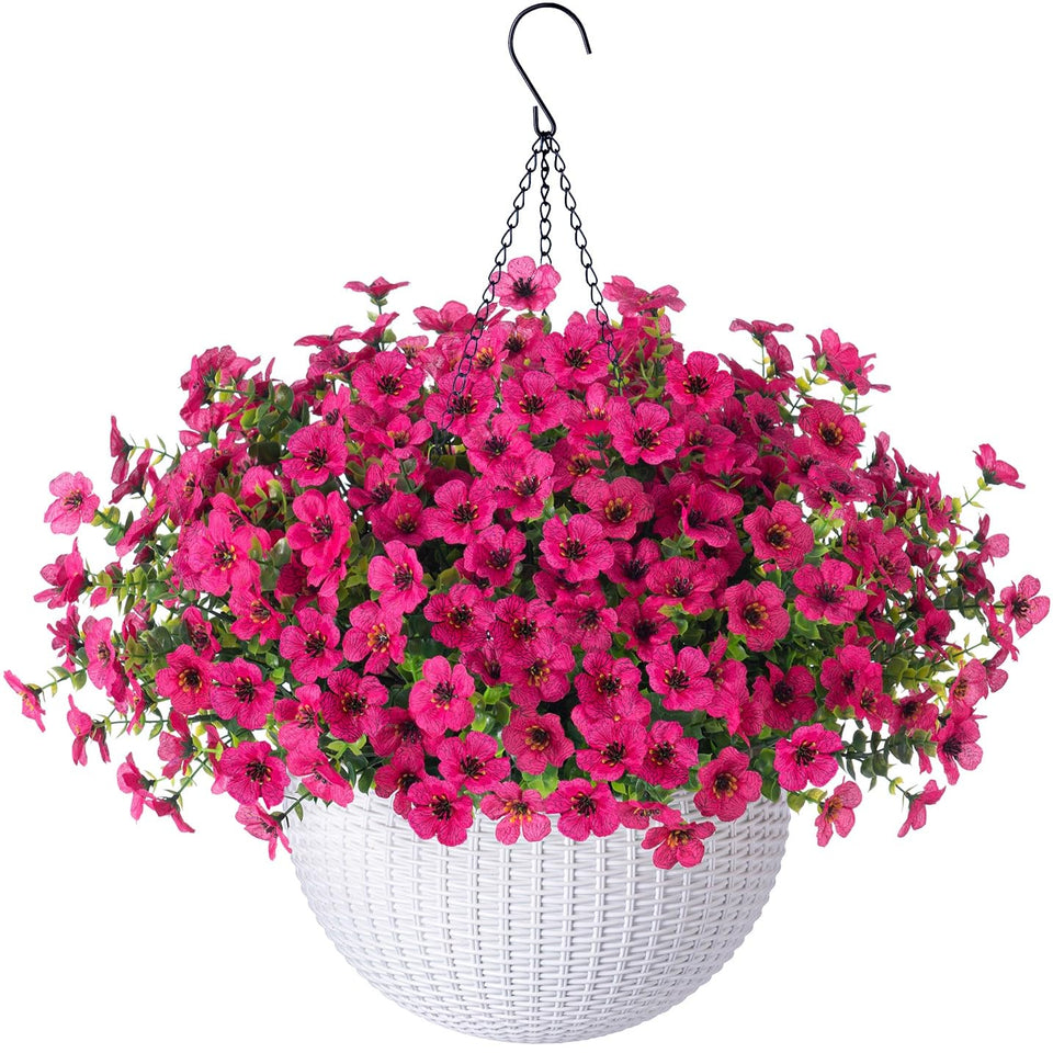 HyeFlora artificial hanging daisy basket outdoors enhances year-round curb appeal
