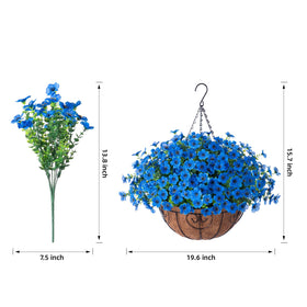 HyeFlora artificial hanging daisy bouquet in blue for low maintenance elegance