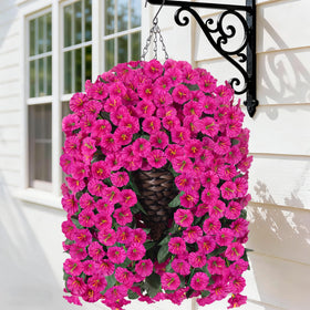 HyeFlora artificial hanging flowers basket assembly highlights easy setup for porch decor